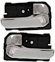 Front or Rear, Driver and Passenger Side Interior Door Handles, Chrome, With door lock button, Chrome