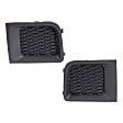 Front, Driver and Passenger Side, Outer Bumper Grilles, Textured Black