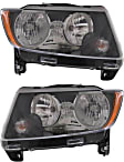 2015 Jeep Compass - Driver and Passenger Side Halogen Headlight, With bulb(s), OE Replacement