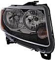 Driver and Passenger Side Headlights, with Bulbs, Halogen, with black bezel, CAPA Certified