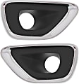 Front, Driver and Passenger Side Fog Light Trims, Black and Chrome