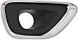Front, Driver and Passenger Side Fog Light Trims, Black and Chrome