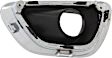 Front, Driver and Passenger Side Fog Light Trims, Black and Chrome