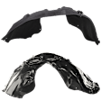 Front, Driver and Passenger Side Fender Liners, Plastic, Without Insulation Foam, Except Models with 6.4L Engine