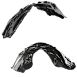 Front, Driver and Passenger Side Fender Liners, Plastic, Without Insulation Foam, Except Models with 6.4L Engine