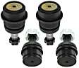 Front, Driver and Passenger Side, Upper and Lower Ball Joints, Non-Adjustable, Includes Nuts, 4WD