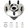 Front, Driver and Passenger Side Wheel Hub, 5 Lugs, With Bearing