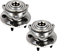 2-Wheel Set Front, Driver and Passenger Side Wheel Hubs, with Bearing, 5 x 4.5 In. Bolt Pattern, Non-ABS
