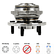 2-Wheel Set Front, Driver and Passenger Side Wheel Hubs, with Bearing, 5 x 4.5 In. Bolt Pattern, Non-ABS