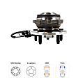Front, Driver and Passenger Side Wheel Hub, 5 Lugs, With Bearing, With Sensor