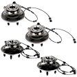 Front and Rear, Driver or Passenger Side Wheel Hub, 6 Lugs, With Bearing, With Sensor, RWD