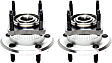 2-Wheel Set Rear, Driver and Passenger Side Wheel Hubs, With Bearing, 5 x 5 in. Bolt Pattern
