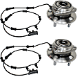 2007-2010 Jeep Wrangler - Front, Driver and Passenger Side Wheel Hub, 5 Lugs, With Bearing, With Sensor, 3.8L, 6Cyl
