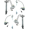 Front and Rear, Driver and Passenger Side Power Window Regulator, With Motor