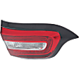 Driver Side, Inner and Outer Tail Lights, with Bulb, Halogen, Mounts on Liftgate, Mounts on Body, CAPA CERTIFIED
