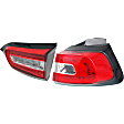 Passenger Side, Inner and Outer Tail Lights, with Bulb, Inner - Halogen/LED, Outer - Halogen