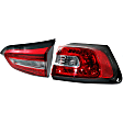 Passenger Side, Inner and Outer Tail Lights, with Bulb, Inner - Halogen/LED, Outer - Halogen, CAPA Certified