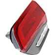 Passenger Side, Inner and Outer Tail Lights, with Bulb, Halogen, Mounts on Body, Mounts on Liftgate, CAPA CERTIFIED