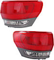 Driver and Passenger Side, Outer Tail Lights, with Bulb, Halogen, with Gray Trim, Mounts On Body, CAPA CERTIFIED