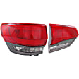 Driver Side, Inner and Outer Tail Lights, with Bulb, Halogen, Mounts on Body, Mounts on Liftgate