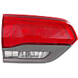 Driver Side, Inner and Outer Tail Lights, with Bulb, Halogen, Mounts on Body, Mounts on Liftgate