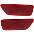 Rear, Driver and Passenger Side Bumper Reflector, CAPA Certified