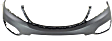 2013 Kia Sorento - Front, Upper and Lower Primed Bumper Cover, For Models Without Sport Package