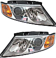 Driver and Passenger Side Headlights, with Bulbs, Halogen, with chrome bezel