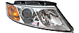 Driver and Passenger Side Headlights, with Bulbs, Halogen, with chrome bezel