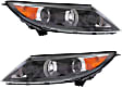 Driver and Passenger Side Headlights, with Bulbs, Halogen, without LED daytime running light, CAPA Certified
