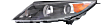 Driver and Passenger Side Headlights, with Bulbs, Halogen, without LED daytime running light, CAPA Certified