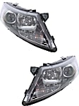 Driver and Passenger Side Headlights, with Bulbs, Halogen, Sedan, Korea Built Vehicle, CAPA Certified