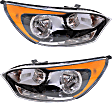 2014 Kia Rio - Driver and Passenger Side Halogen Headlight, With bulb(s), OE Replacement, Hatchback