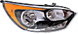2014 Kia Rio - Driver and Passenger Side Halogen Headlight, With bulb(s), OE Replacement, Hatchback
