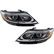 Driver and Passenger Side Headlights, with Bulbs, Halogen, For Models without Auto Level Control, with LED Accent Light