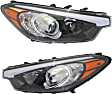 Driver and Passenger Side Headlights, with Bulbs, Halogen, Sedan, without LED position (parking) light