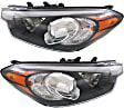 Driver and Passenger Side Headlights, with Bulbs, Halogen, Sedan, without LED position (parking) light, CAPA Certified