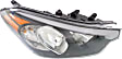 Driver and Passenger Side Headlights, with Bulbs, Halogen, Sedan, without LED position (parking) light, CAPA Certified