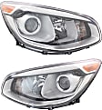 Driver and Passenger Side Headlights, with Bulbs, Halogen, Projector Type (without leveling system), CAPA Certified
