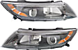 Driver and Passenger Side Headlights, with Bulbs, Halogen, Sedan, USA Built Vehicle, without LED position (parking) light, CAPA Certified