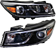 Driver and Passenger Side Headlights, with Bulbs, Halogen, without LED position (parking) light, CAPA Certified