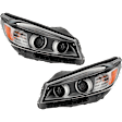 Driver and Passenger Side Headlights, with Bulbs, Halogen, with LED Accent Light