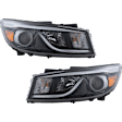 Driver and Passenger Side Headlights, with Bulbs, Halogen, Mini Passenger Van, with LED position (parking) light