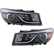 Driver and Passenger Side Headlights, with Bulbs, Halogen, Mini Passenger Van, with LED position (parking) light, CAPA Certified