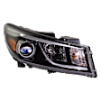 Driver and Passenger Side Headlights, with Bulbs, Halogen, Mini Passenger Van, with LED position (parking) light, CAPA Certified