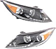 Driver and Passenger Side Headlights, with Bulbs, Halogen, without LED accent light