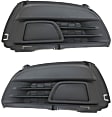 Fog Light Cover - Front, Driver and Passenger Side, Black