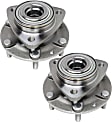 Front, Driver and Passenger Side Wheel Hub, 6 Lugs, With Bearing