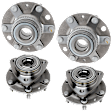 Front and Rear, Driver and Passenger Side Wheel Hub, 6 Lugs, With Bearing