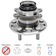Front and Rear, Driver and Passenger Side Wheel Hub, 5 Lugs, Front - Without Bearing; Rear - With Bearing, 2.0L, 4Cyl